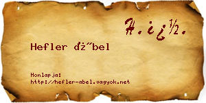 Hefler Ábel névjegykártya